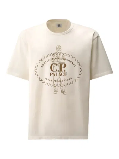 Palace X C.p. Company Short-sleeved T-shirt In White