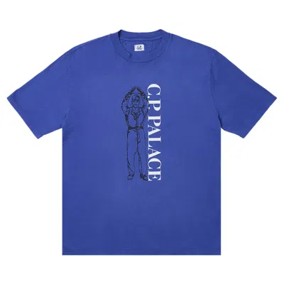 Pre-owned Palace X C.p. Company T-shirt 'bright Cobalt' | Blue | Men's Size L