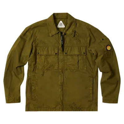 Pre-owned Palace X C.p. Company Washed Cotton Shirt Jacket 'olive' | Green | Men's Size S