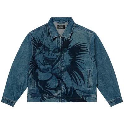 Pre-owned Palace X Death Note Ryuk Jacket 'stone Wash' | Blue | Men's Size S