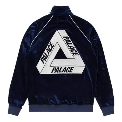 Palace X Elton John Ss22 Velour Track Jacket 'navy' In Blue