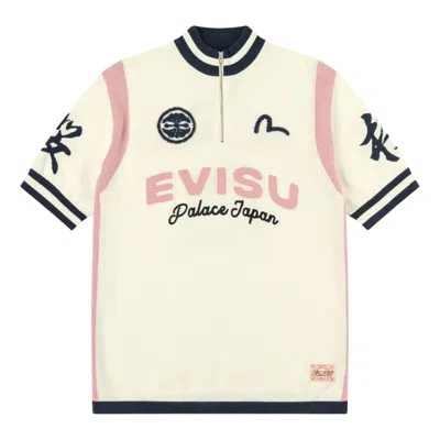 Palace X Evisu Cycle Knit Polo Shirt 'off White' In Brown