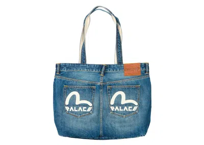 Pre-owned Palace X Evisu Denim Tote In Light Wash