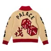 Palace X Evisu Dice Cowichan Knit 'cream' In Brown
