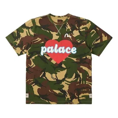 Palace X Evisu Heart T-shirt 'camo' In Green