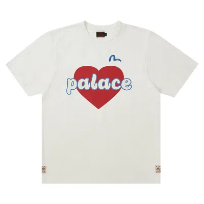 Pre-owned Palace X Evisu Heart T-shirt 'white'
