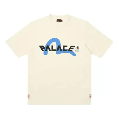 Palace X Evisu Logo T-shirt 'white' In Neutral