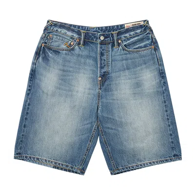 Pre-owned Palace X Evisu Long Denim Short 'light Wash' In Blue