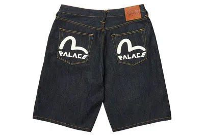 Pre-owned Palace X Evisu Long Denim Short Raw