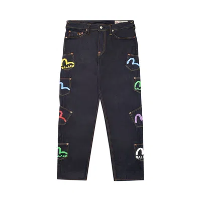 Pre-owned Palace X Evisu Multi Pocket Jean 'ingido' | Blue | Men's Size 30