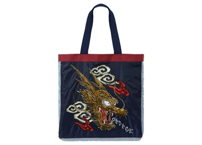 Pre-owned Palace X Evisu Souvenir Tote Bag In Deep Navy Blue