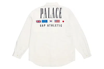 Pre-owned Palace X Gap Drop Shoulder Oxford Shirt White