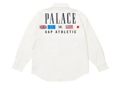 Pre-owned Palace X Gap Kids Shoulder Drop Oxford Shirt In White