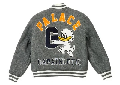 Pre-owned Palace X Gap Kids Varsity Jacket In Grey