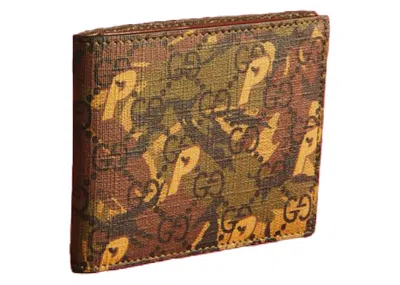 Pre-owned Palace X Gucci Ggp Bifold Wallet In Camouflage