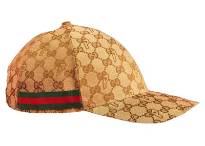 Pre-owned Palace X Gucci Ggp Canvas Baseball Hat In Beige