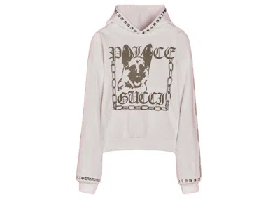 Pre-owned Palace X Gucci Printed Cotton Jersey Stud Sweatshirt In Off/white