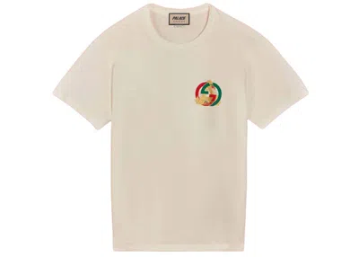 Pre-owned Palace X Gucci Printed Heavy Cotton Jersey T-shirt In White