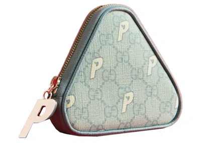 Pre-owned Palace X Gucci Triferg Supreme Ggp Coin Purse In Pale Blue