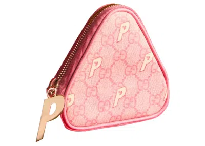 Pre-owned Palace X Gucci Triferg Supreme Ggp Coin Purse In Pale Pink