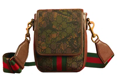 Pre-owned Palace X Gucci Web Canvas Ggp Messenger Bag In Camouflage