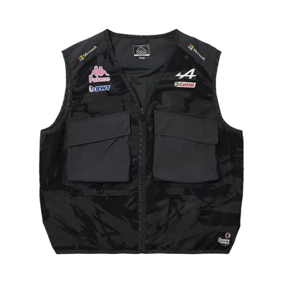 Pre-owned Palace X Kappa For Alpine Pit Vest Bodywarmer 'night Desert Camo' In Black