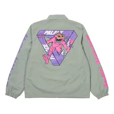 Palace X M-zone Crossover Small Devil Tri-ferg Pattern Long Sleeves Jacket Gray In Green