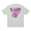 Palace X M-zone Crossover Small Tri-ferg Pattern Cartoon Short Sleeve Unisex Gray In Gray