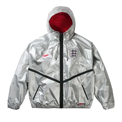 Pre-owned Palace X Nike England Dri-fit Academy Anthem Jacket 'pewter Grey/bright Crimson/black' | Men's Size