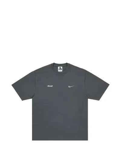 Palace X Nike Font Swoosh Logo-print T-shirt In Gray
