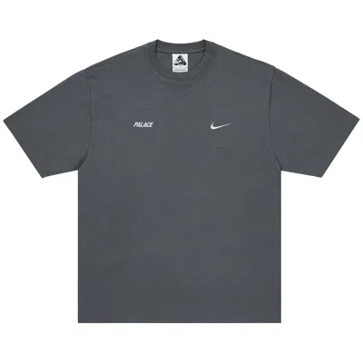 Pre-owned Palace X Nike Font Swoosh T-shirt 'charcoal' | Grey | Men's Size S In Gray