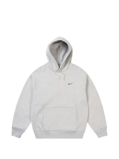 Palace X Nike Logo-print Hoodie In Gray