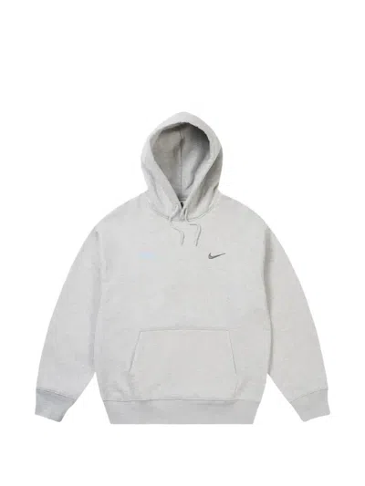 Palace X Nike Swoosh Long-sleeve Hoodie In Gray