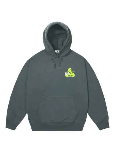 Palace X Nike Tri Swoosh Hoodie In Gray
