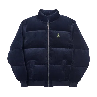 Pre-owned Palace X Ralph Lauren Corduroy Down Jacket 'aviator Navy' In Blue