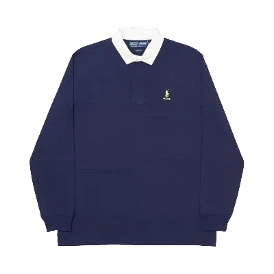 Pre-owned Palace X Ralph Lauren Pieced Rugby Polo 'french Navy' In Blue
