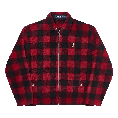 Pre-owned Palace X Ralph Lauren Polar Fleece Harrington Jacket 'buffalo Plaid' In Red