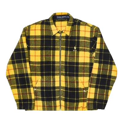 Pre-owned Palace X Ralph Lauren Polar Fleece Harrington Jacket 'yellow Plaid'