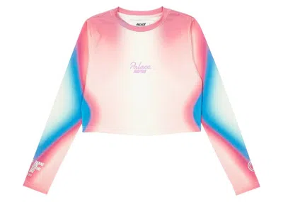 Pre-owned Palace X Rapha Ef Education First Women's Cropped T-shirt In Pink