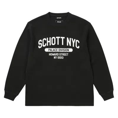 Pre-owned Palace X Schott Waffle Long-sleeve 'black' | Men's Size L
