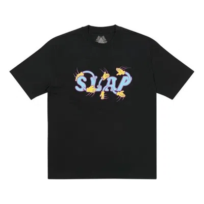 Palace X Slap Magazine Crossover Hands Funny Alphabet Pattern Printing Short Sleeve Unisex Black