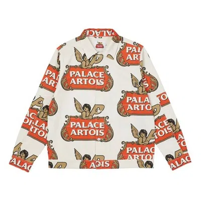 Palace X Stella Artois Crossover Full Print Pattern Logo Jacket White