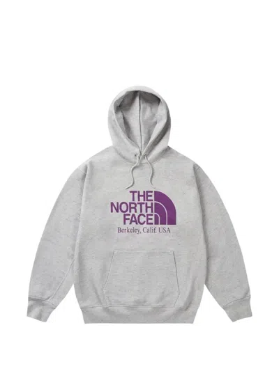 Palace X The North Face Purple Label Field Graphic Hoodie In Gray