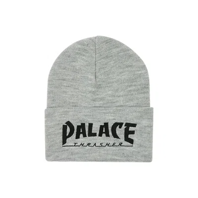 Pre-owned Palace X Thrasher Beanie 'grey Marl'