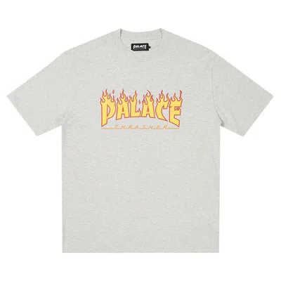Pre-owned Palace X Thrasher T-shirt 'grey Marl'