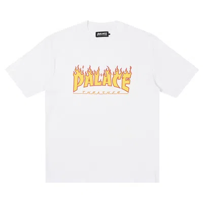 Pre-owned Palace X Thrasher T-shirt 'white'