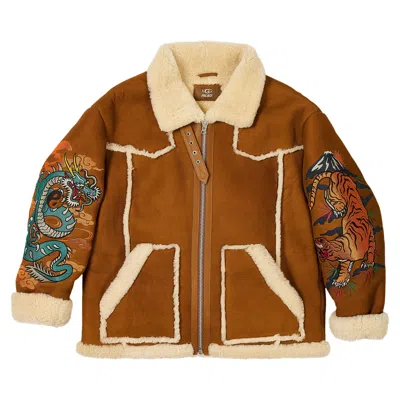 Pre-owned Palace X Ugg Shearling Jacket 'chestnut'