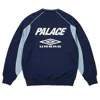 Palace X Umbro Warm Up Crewneck Sweatshirt 'blue' In Blue