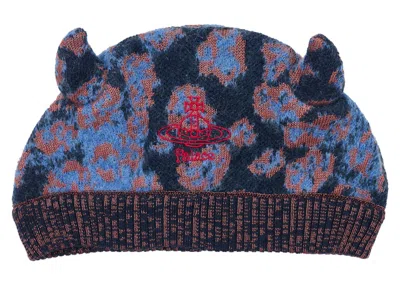 Pre-owned Palace X Vivienne Westwood Horny Beanie In Pink Leopard