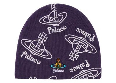 Pre-owned Palace X Vivienne Westwood Jersey Beanie In Purple